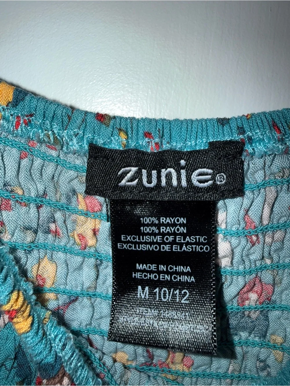 Zunie Teal Floral Smocked Midi Dress with Buttons
